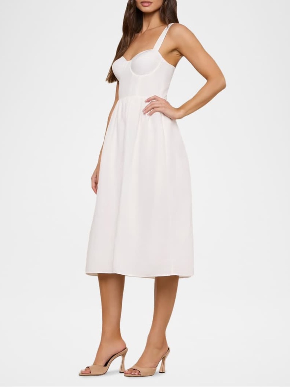 NWT! L'Agence Tiani Bustier Linen-Blend Dress - Picture 6 of 13